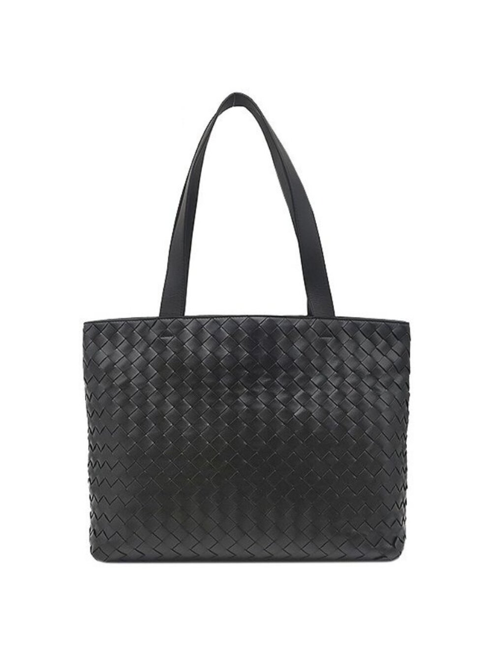 Bottega Veneta Tote Bag Intrecciato Leather Black with Metal Hook
